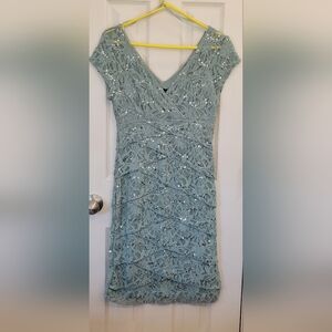 SCARLETT Sage Sequin Tiered Dress
